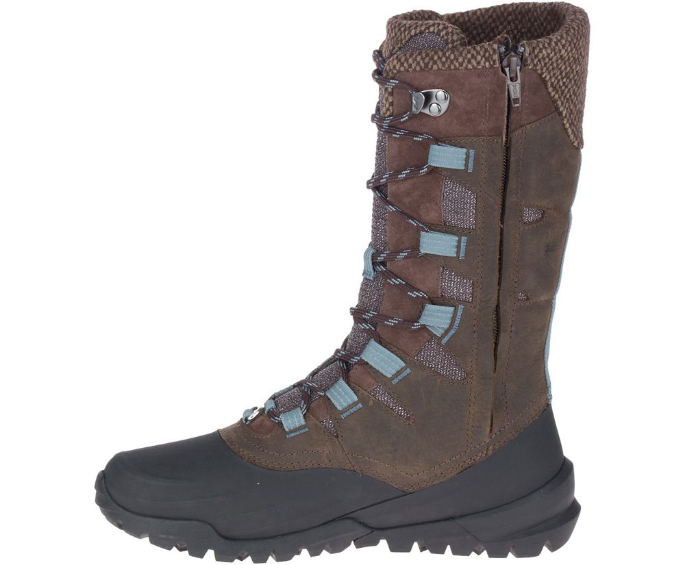Botas Senhora - Merrell Thermo Aurora 2 Tall Shell Waterproof - Marrom - KCF632481